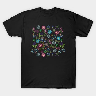 background of embroidered flowers T-Shirt